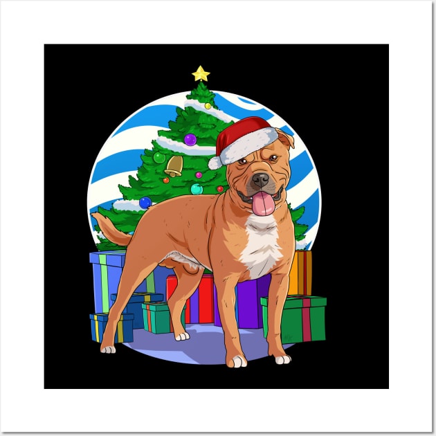 Staffordshire Bull Terrier Dog Christmas Tree Decoration Wall Art by Noseking